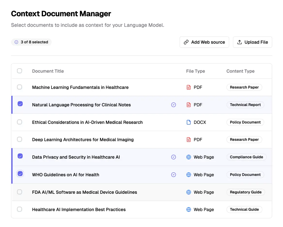 Context manager screenshot