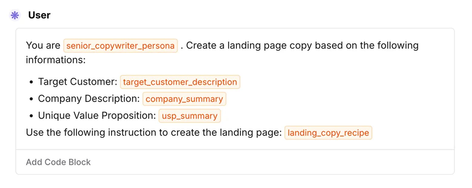 Advanced prompt editor screenshot